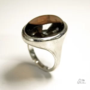 Anello in argento con quarzo fumé 00