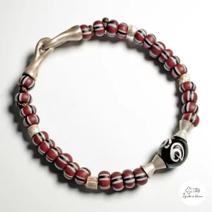 Bracciale trade beads con inserti in argento 00