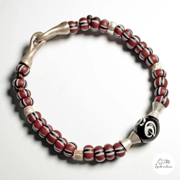 Bracciale trade beads con inserti in argento 00