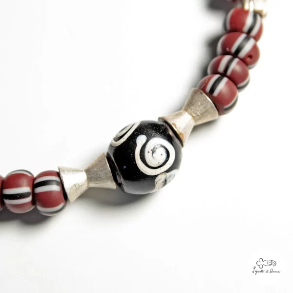 Bracciale trade beads con inserti in argento 02