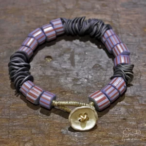 bracciale trade beads con dischi in titanio anodizzato 00