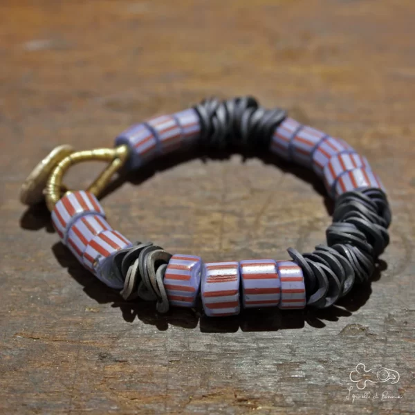 bracciale trade beads con dischi in titanio anodizzato 02