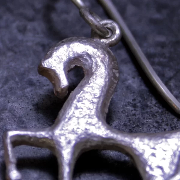 Ancient greek horse shape silver earrings - Image 2